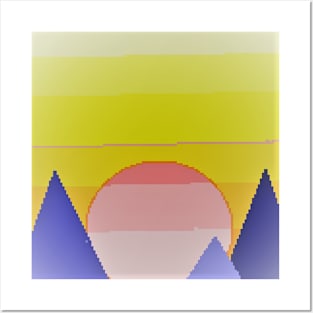 Mountain sunset Posters and Art